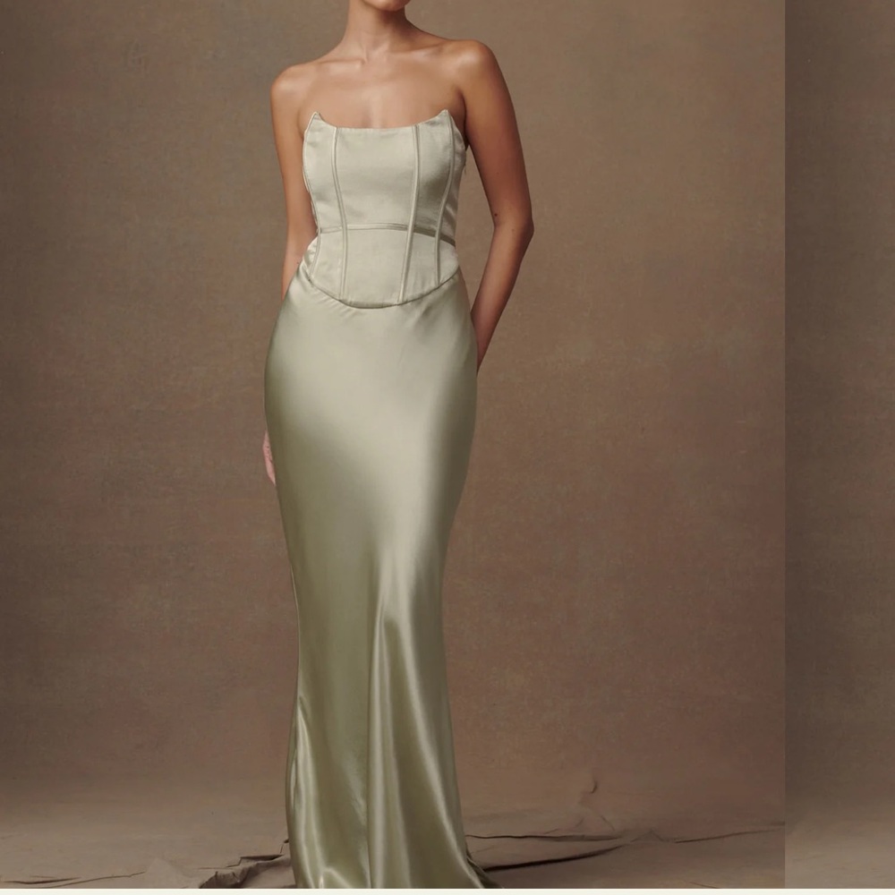 Harlow Satin Strapless Maxi Dress NWT